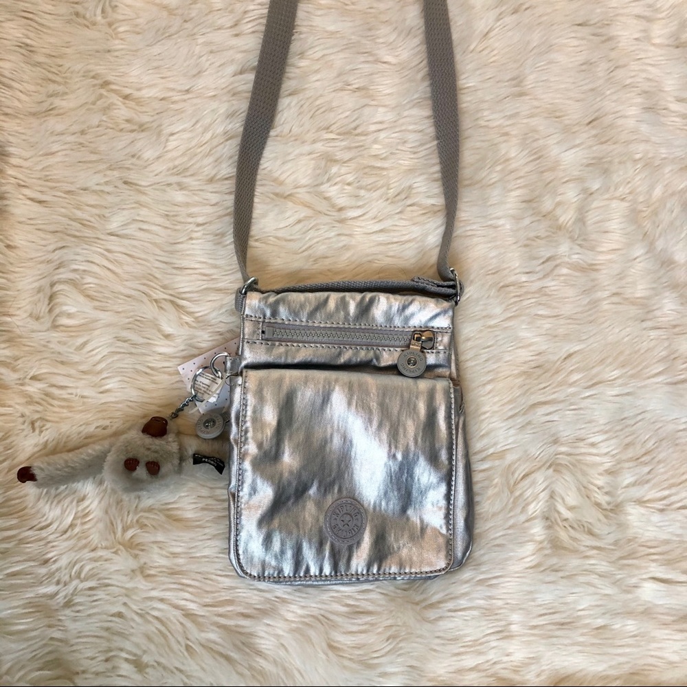 NWOT Kipling Crossbody Silver Bag